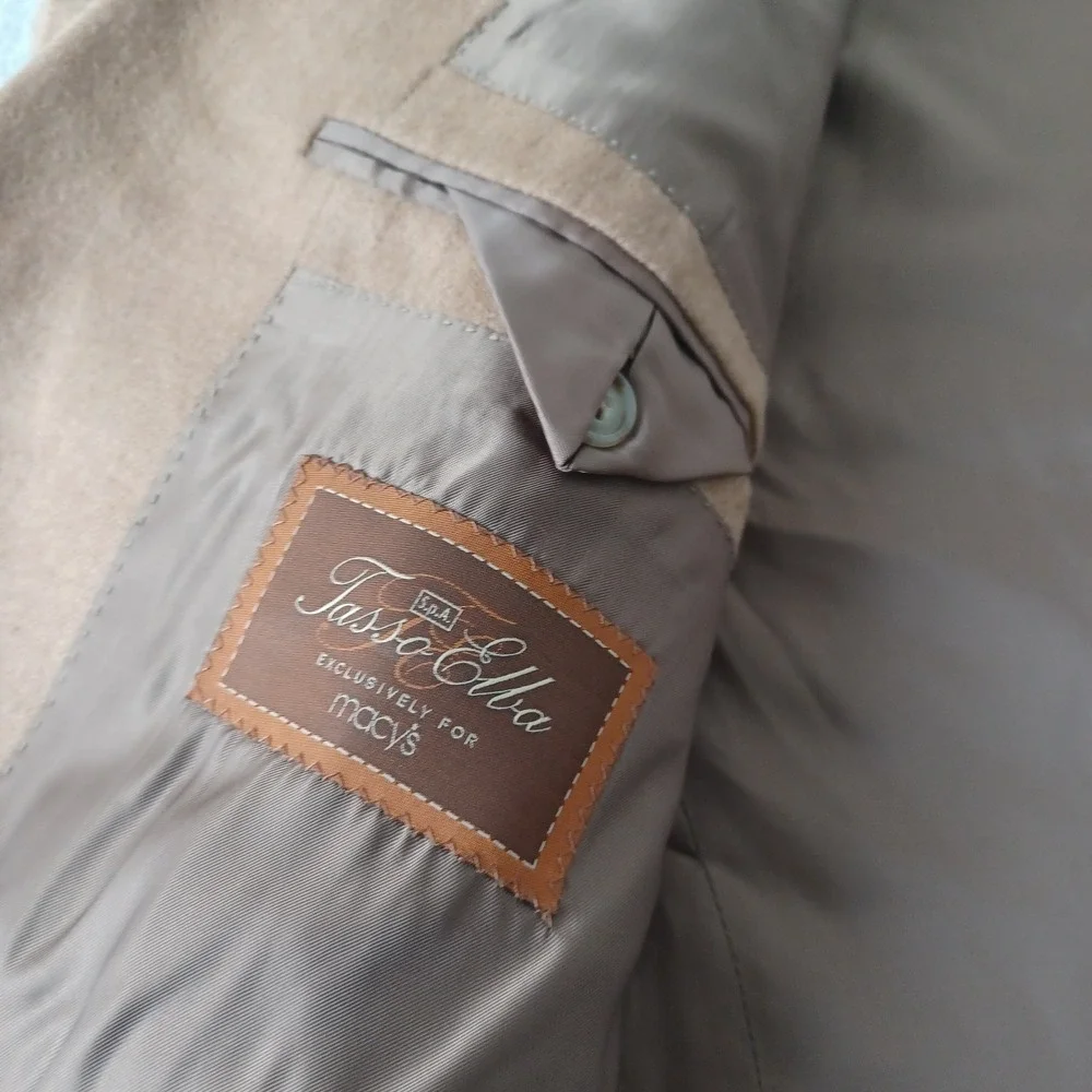 Jos A Bank Cashmere Sport Coat Mens 42S Beige Single Breast Casual Academic
